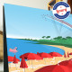 Affiche Sainte Maxime par Eric Garence, Provence Côte d'Azur Var voyage souvenir vacances Pinup palace plage rouge mer pin paras
