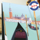 Affiche Venise par Eric Garence, Italie Venezia voyage souvenir vacances Pinup palace gondole gondolier canotier lagune romantiq