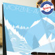 Affiche Morzine Avoriaz et le dahu par Eric Garence, Alpes Haute Savoie France art galerie artiste contemporain art-déco Hiver m