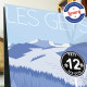Poster Les Gets by Eric Garence, Alps Haute Savoie poster vintage illustration drawing french Ski sun doors resort snow mountain