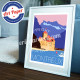 Affiche Montreux et Château Chillon par Eric Garence, Suisse Lac Léman Veytaux tableau décoration idée cadeau luxe collection te