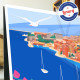 Affiche Villefranche-sur-mer par Eric Garence, Côte d'Azur France art galerie artiste contemporain art-déco cocteau village mer 