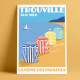 Affiche Casino Trouville par Eric Garence, Deauville, côte Normandie France voyage souvenir vacances Pinup Barriere Calvados