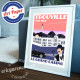 Trouville Casino Poster by Eric Garence, Deauville, Normandy coast France Souvenir holiday trip Pinup Barriere Calvados