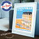 Affiche Les Roches Noires Trouville par Eric Garence, Deauville, côte Normandie France voyage Marguerite duras plage