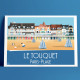 Affiche Le Touquet Paris-Plage par Eric Garence, Gironde, côte atlantique France voyage souvenir vacances Plage Jeux Patio 