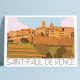 Affiche Saint Paul de Vence par Eric Garence, Côte d'Azur France art galerie artiste contemporain art-déco Colombe d'or remparts