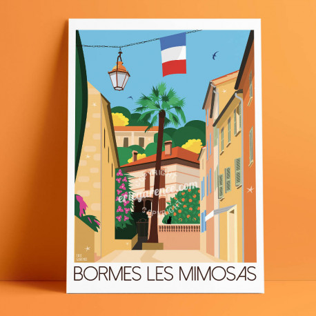 La Rue Carnot à Bormes les Mimosas, 2019