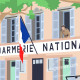 Affiche Le gendarme de Saint Tropez par Eric Garence, Provence Côte d'Azur Var alu dibond plexiglass papier original limité cru