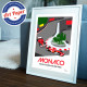 Poster Monaco by Eric Garence, French Riviera travel memories holydays Pinup jet set Formula 1 red scuderia fairmont loews