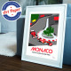 Affiche Monaco par Eric Garence, Côte d'Azur France rétro vintage illustration dessin niçois Formule 1 rouge scuderia fairmont l