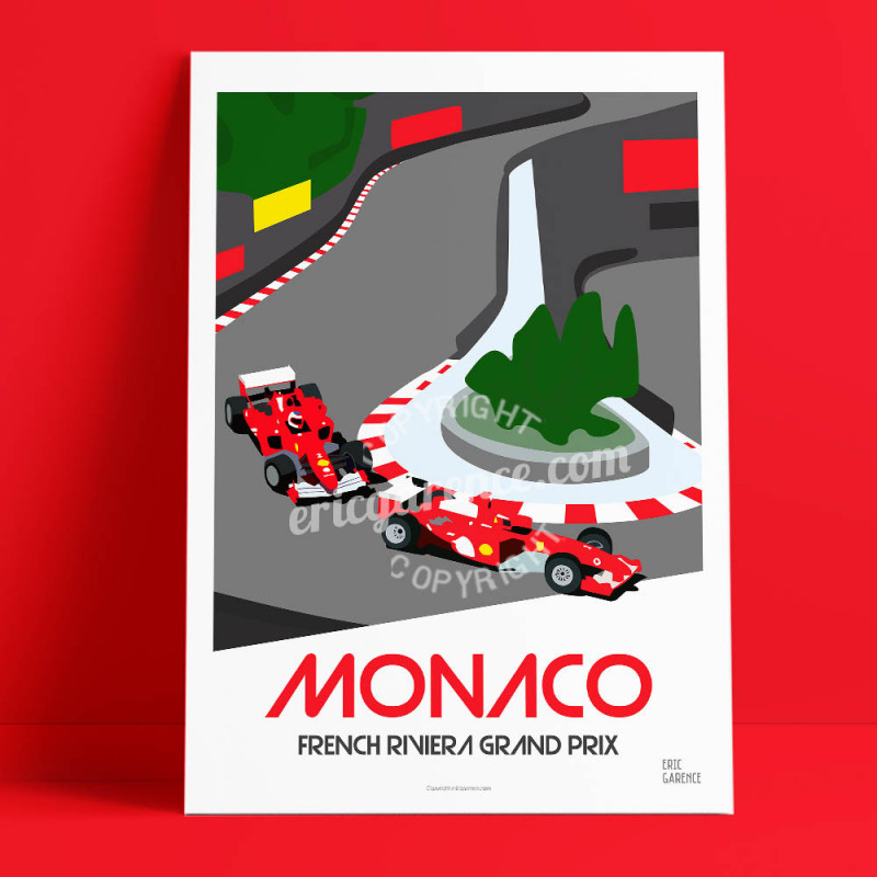 Affiche 50x70 - Monaco - Côte d'Azur Grand Prix Formule 1 