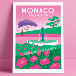 Affiche Monaco, la Roseraie de Monaco