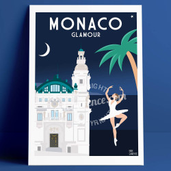 Affiche Monaco, l'Opéra et la Mer
