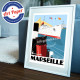Poster Marseille, Harbour by Eric Garence, Provence South Gorges du Verdon poster vintage illustration drawing french OM