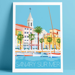 Affiche le Port de Sanary-sur-Mer, Eric Garence, Provence, Poster, Artiste