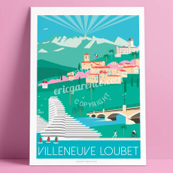 Affiche Villeneuve Loubet Cote d'azur Poster Eric Garence