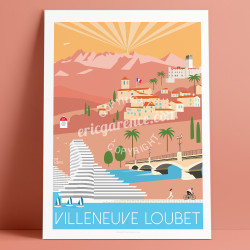 Affiche Villeneuve Loubet Cote d'azur Poster Eric Garence