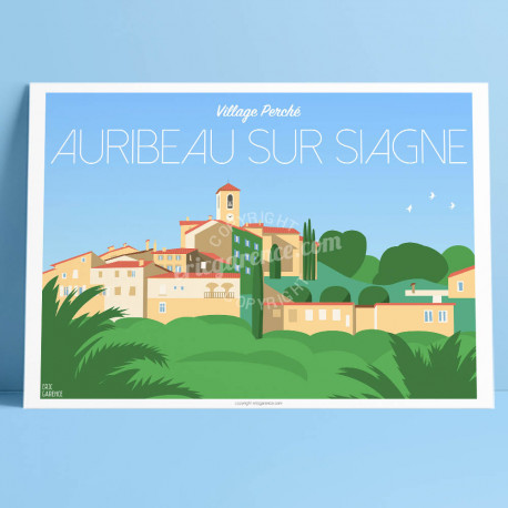 Affiche Auribeau-sur-Siagne, Cote d'azur Poster Eric Garence Village France