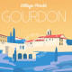 Affiche Gourdon, Cote d'azur Poster Eric Garence Village France Déco, rétro, vintage, art