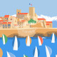 Poster Les Voiles d'Antibes, 25ème édition, 2020 par Eric Garence, French Riviera France bonjourlaffiche