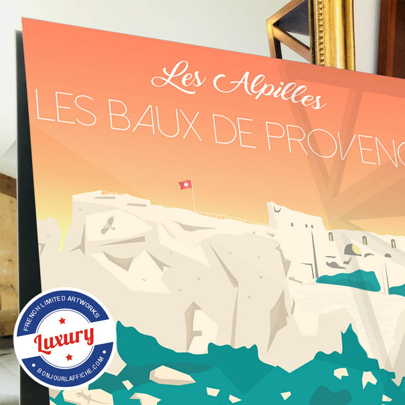 thumbnail image 2 of Vintage France Travel Poster - Baux De Provence, 12x18 Inch Reproduction 2 of 5