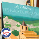 Affiche Les Baux-de-Provence, Massif des Alpilles, Eric Garence,  souvenir, cadeau, retro, vintage , illustration