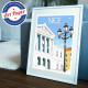 Affiche Le Port de Nice et Lou Passagin par Eric Garence, Côte d'Azur France rétro vintage painting artiste niçois 