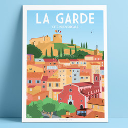 Affiche, La Garde, Var, Toulon, Provence, Eric Garence, illustration, poster, vintage, neo retro, illustration, Vert