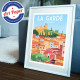 Affiche, La Garde, Var, Toulon, Provence, Eric Garence, illustration, poster, vintage, neo retro, illustration, Vert