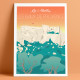 Baux-de-Provence Castle, Les Alpilles, 2020, déco, affiche, eric garence, Artiste, illustration, neo retro, vintage