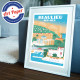 Affiche "Beaulieu-sur-Mer" par Eric Garence, Côte d'Azur France cadeau la rotonde Kerylos villa