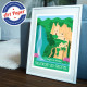 Poster, Villecroze-les-Grottes, Var, Verdon, Provence, Eric Garence, illustration, poster, vintage, neo retro,  Sainte croix