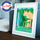 Affiche, Villecroze-les-Grottes, Var, Verdon, Provence, Eric Garence, illustration, poster, vintage, neo retro,  Sainte croix