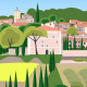 Artwork, Moissac-Bellevue, Var, Gorges du Verdon, Provence, Eric Garence, illustration, poster, vintage, retro, Visitvar