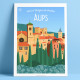 Affiche, Aups, truffe, Var, Gorges du Verdon, Provence, Eric Garence, illustration, poster, vintage, retro, Visitvar