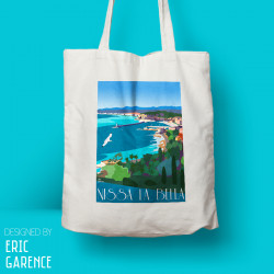 Tote Bag "Nice - Nissa la Bella", french riviera, artwork, gift xmas, christmas, mont boron