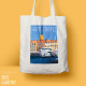 Tote Bag "Saint Tropez - Le Port", french riviera, artwork, gift xmas, christmas, Yacht, harbour