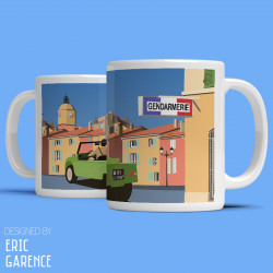 Tote Bag "Le Gendarme de Saint Tropez" , french riviera, artwork, gift xmas, mehari, citroen, de funes, mehari, citroen