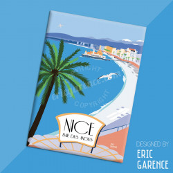 Magnet, "Nice - Baie des Anges" Aimant, Eric Garence, Deco, house, gift, cadeau, business, nice, cote d'azur, artist