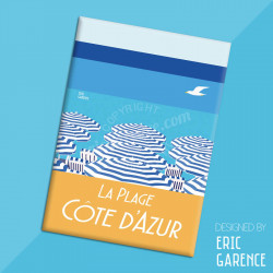 Magnet, "La Plage, Côte d'Azur", aimant, fridge, gift, business, 