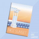 Magnet, "Nice Sunset and blue chairs"