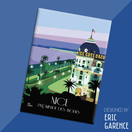 Magnet, "Nice Negresco" Aimant, Eric Garence, Deco, house, gift, cadeau, business, nice, cote d'azur, arti