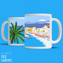 Tote Bag "Nice Baie des Anges" , french riviera, artwork, gift xmas, mehari, citroen, de funes, mehari, c