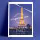 Affiche Paris Tour Eiffel par Eric Garence, Paris Ile de France 75 rétro vintage illustration dessin parisien dessin