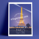 Poster Paris Eiffel Tower  by Eric Garence, Paris Ile de France 75 tourist memories painter savignac roger broders advertising a