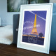 Affiche Paris Tour Eiffel par Eric Garence, Paris Ile de France 75 rétro vintage illustration dessin parisien dessin