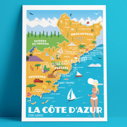 Affiche La Carte de la Côte d'Azur, 2020