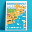 Poster French Riviera Map, 2020