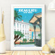 Affiche "Beaulieu-sur-Mer le Kiosque" par Eric Garence, Côte d'Azur France cadeau la rotonde Kerylos villa
